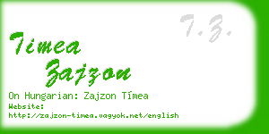 timea zajzon business card